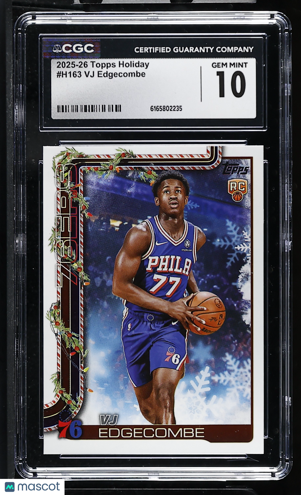 2025-26 Topps Holiday VJ Edgecombe Rookie #H163 CGC 10 Philadelphia 76ers
