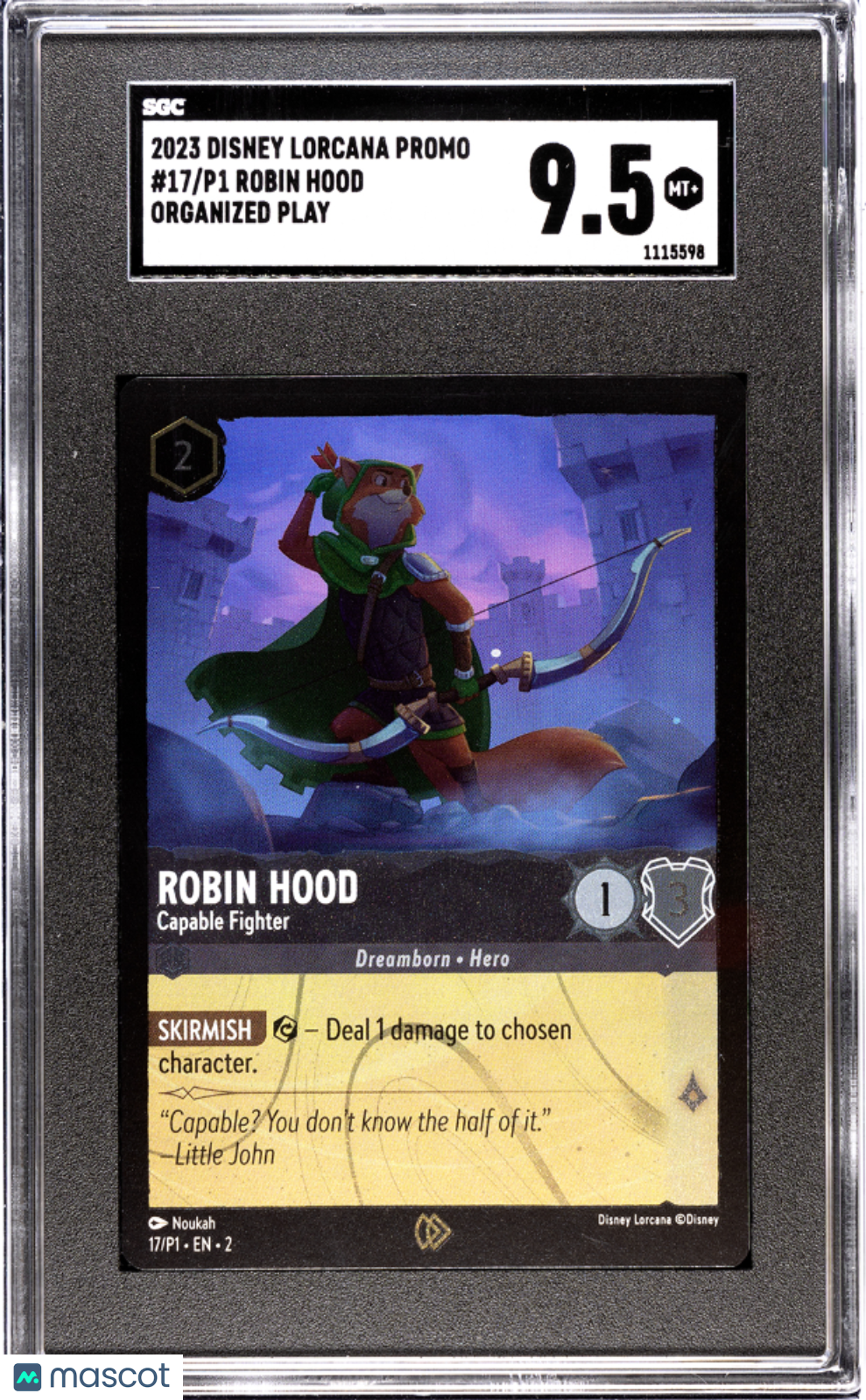 2023 Disney Lorcana Promo Robin Hood SGC 9.5 #17/P1