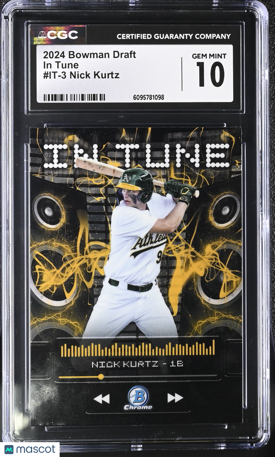 2024 Bowman Draft Nick Kurtz Rookie In Tune #IT-3 CGC 10 Oakland Athletics