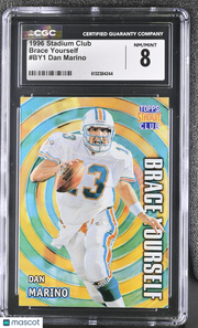 1996 Stadium Club Dan Marino Brace Yourself #BY1 CGC 8 Miami Dolphins
