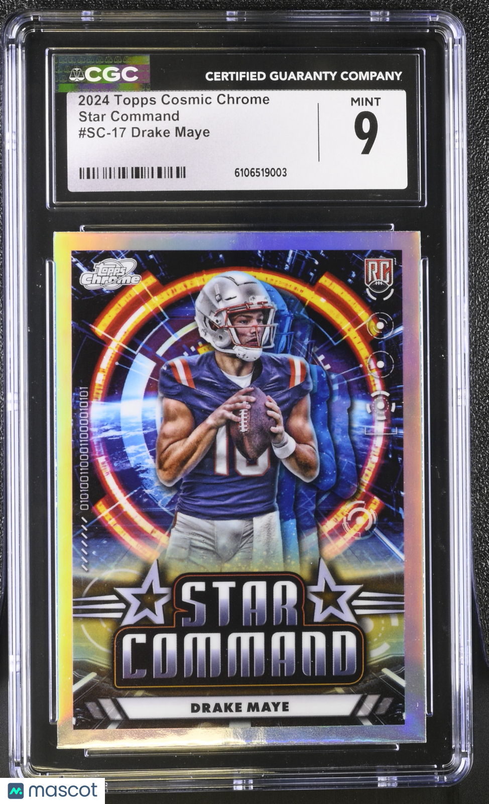 2024 Topps Cosmic Chrome Drake Maye Rookie Star Command #SC-17 CGC 9 Patriots