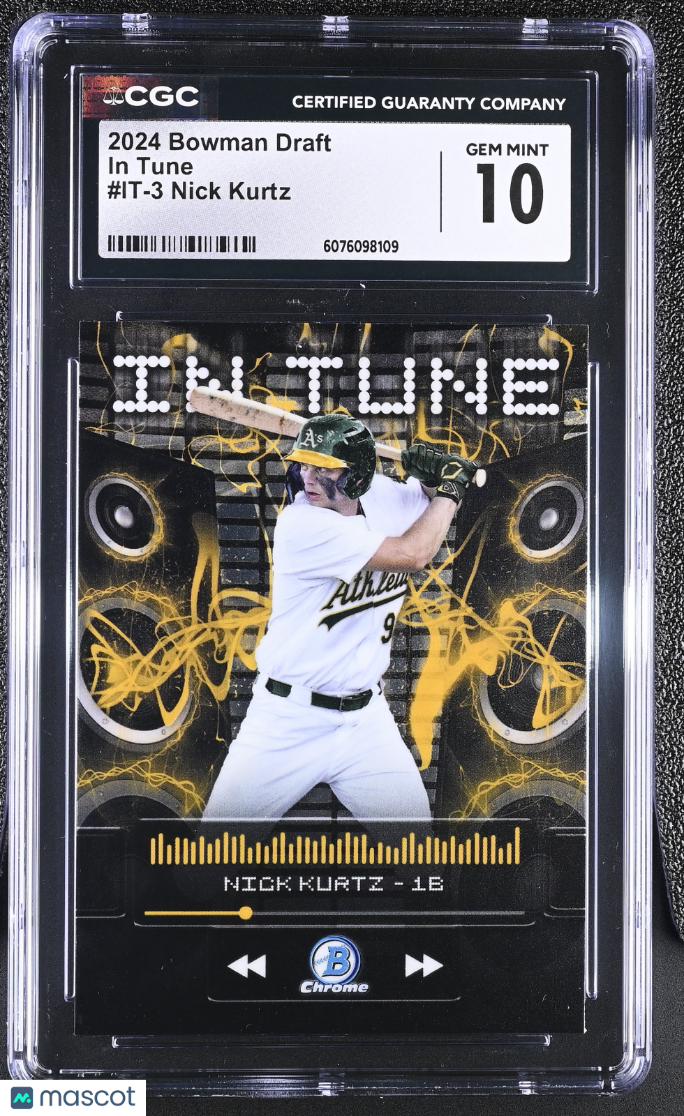 2024 Bowman Draft Nick Kurtz Rookie In Tune #IT-3 CGC 10 Oakland Athletics
