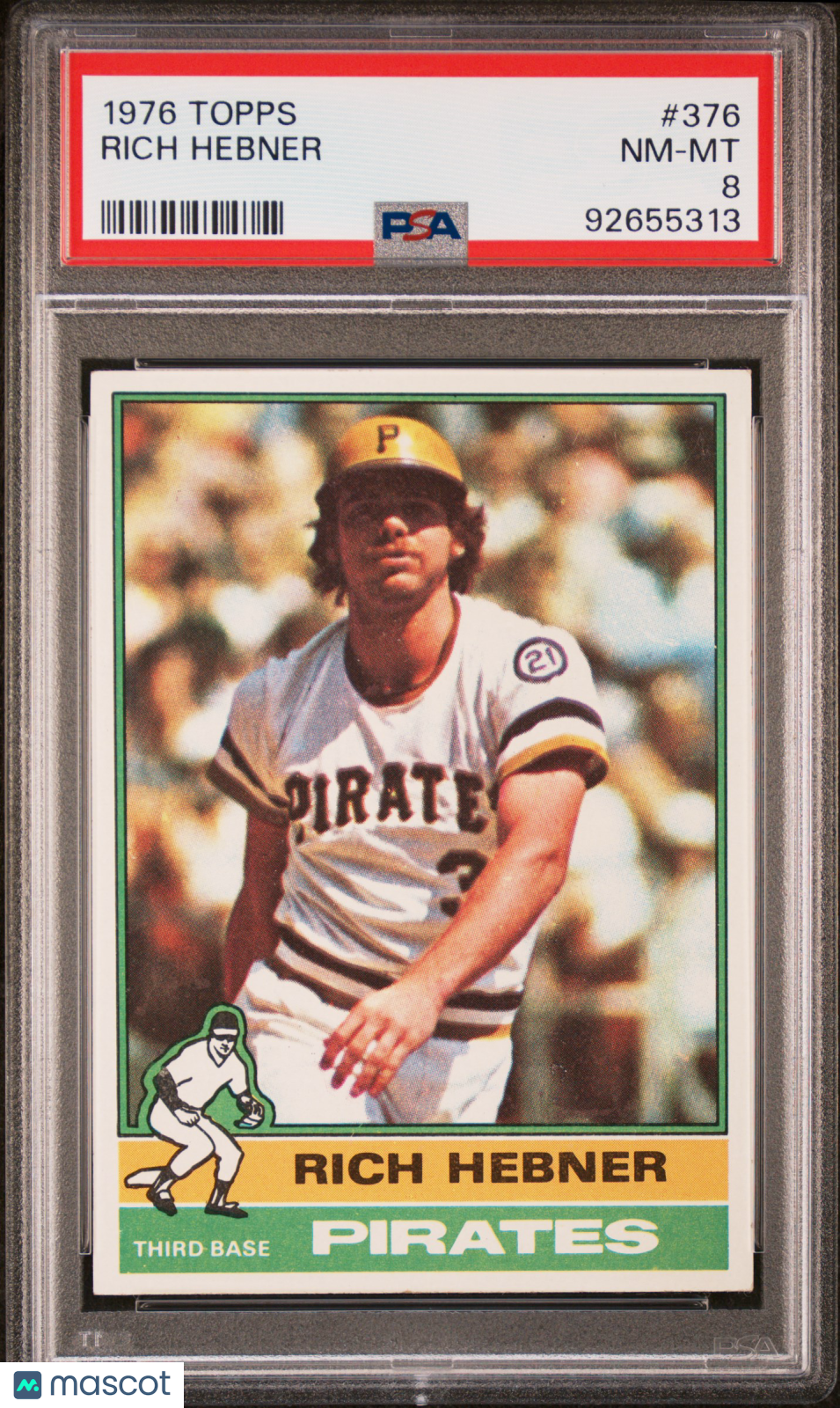 1976 Topps Rich Hebner #376 PSA 8