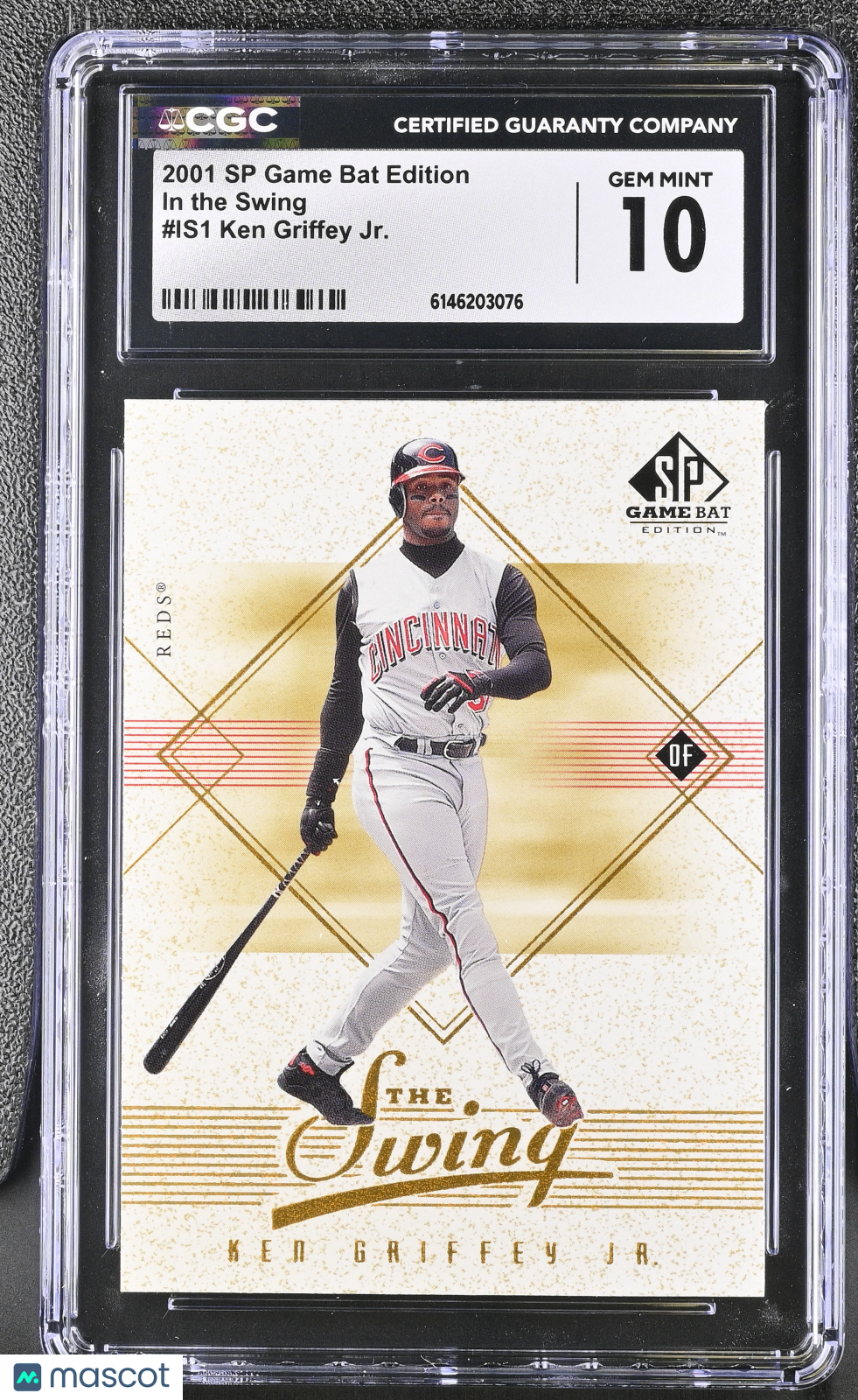 2001 SP Game Bat Edition Ken Griffey Jr. In the Swing #IS1 CGC 10 Reds
