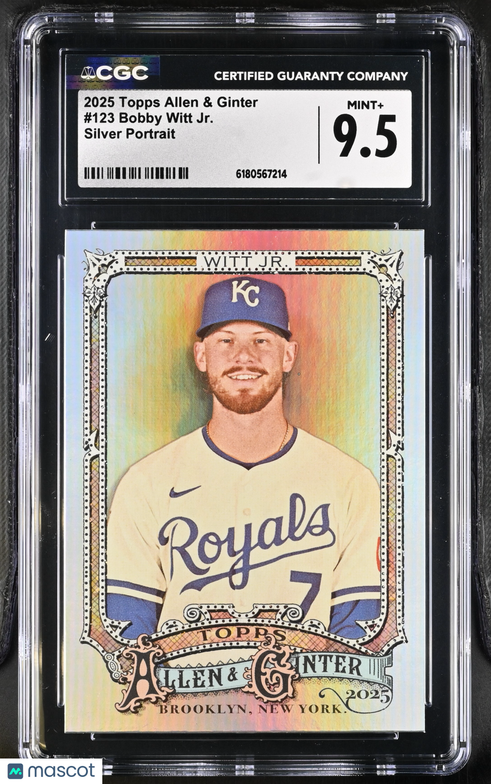 2025 Topps Allen & Ginter Bobby Witt Jr. Silver Portrait #123 CGC 9.5 Royals
