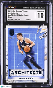 2023-24 Topps Three Nikola Jokic Blue /15 Architects #ARCH-1 CGC 10 Nuggets