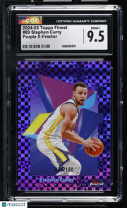 2024-25 Topps Finest Stephen Curry Purple X-Fractor /150 #89 CGC 9.5 Warriors