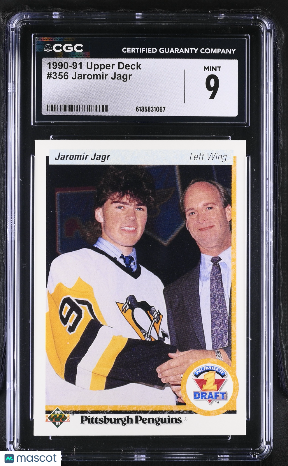 1990-91 Upper Deck Jaromir Jagr Rookie #356 CGC 9 Pittsburgh Penguins