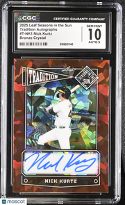 2025 Leaf Seasons In The Sun Nick Kurtz Bronze /30 Rookie Tradition Auto CGC 10