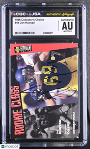 1996 Collector's Choice Jon Runyan #44 CGC Authentic JSA
