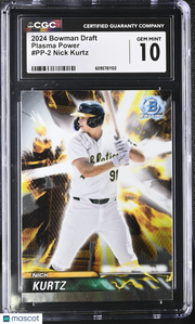 2024 Bowman Draft Nick Kurtz Rookie Plasma Power #PP-2 CGC 10 Oakland Athletics