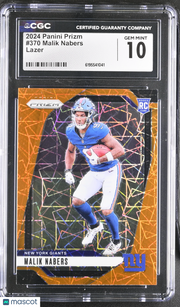 2024 Panini Prizm Malik Nabers Lazer Rookie #370 CGC 10 New York Giants