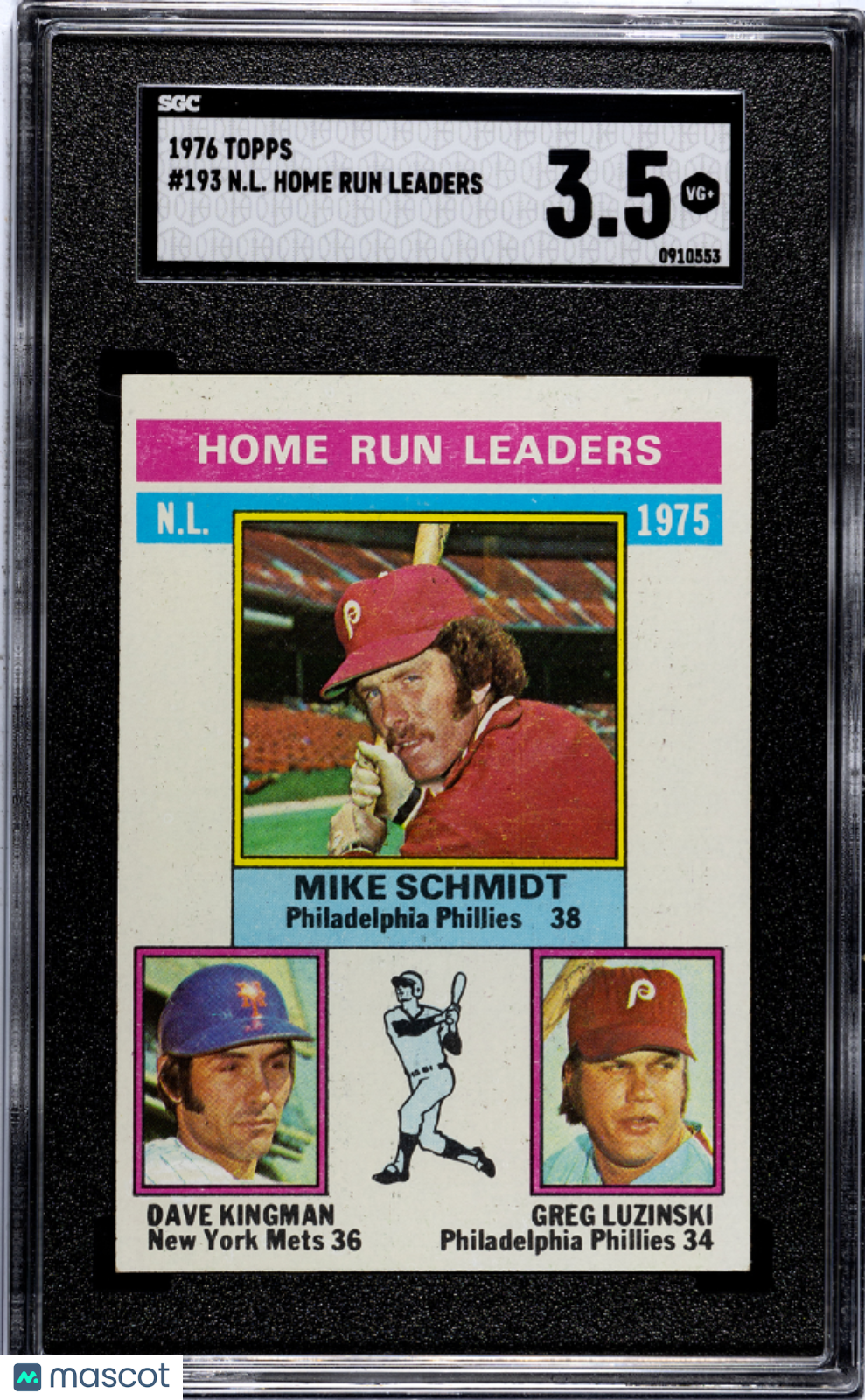 1976 Topps N. L. Home Run Leaders #193 SGC 3.5