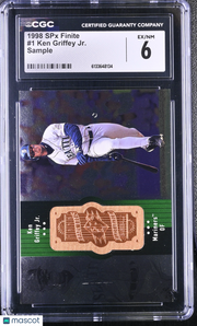 1998 SPX Finite Ken Griffey Jr. Sample #1 CGC 6 Seattle Mariners