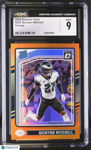 2024 Donruss Optic Quinyon Mitchell Orange /249 Rookie #282 CGC 9 Eagles