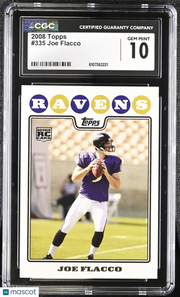 2008 Topps Joe Flacco Rookie #335 CGC 10 Baltimore Ravens