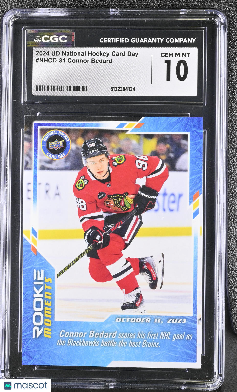 2024 UD Nat'l Hockey Card Day Connor Bedard Rookie #NHCD-31 CGC 10 Blackhawks