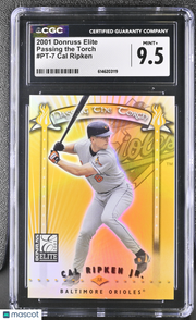 2001 Donruss Elite Cal Ripken Passing the Torch #PT-7 CGC 9.5 Baltimore Orioles