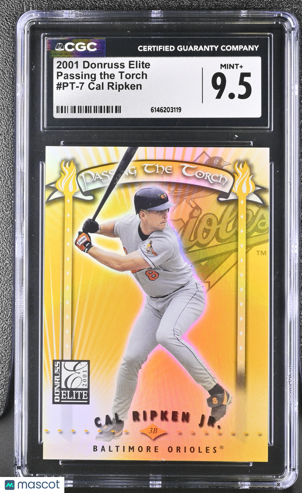 2001 Donruss Elite Cal Ripken Passing the Torch #PT-7 CGC 9.5 Baltimore Orioles