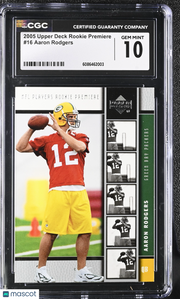 2005 Upper Deck Rookie Premiere Aaron Rodgers #16 CGC 10 Green Bay Packers