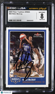 2001 Fleer Tradition WNBA Nikki McCray Auto Autograph #88 CGC 8 JSA Mystics