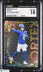 2025 Donruss Jaxson Dart Rookie Vortex #13 CGC 10 New York Giants