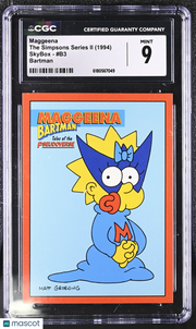 1994 Skybox The Simpsons Series II Maggeena #B3 Bartman CGC 9