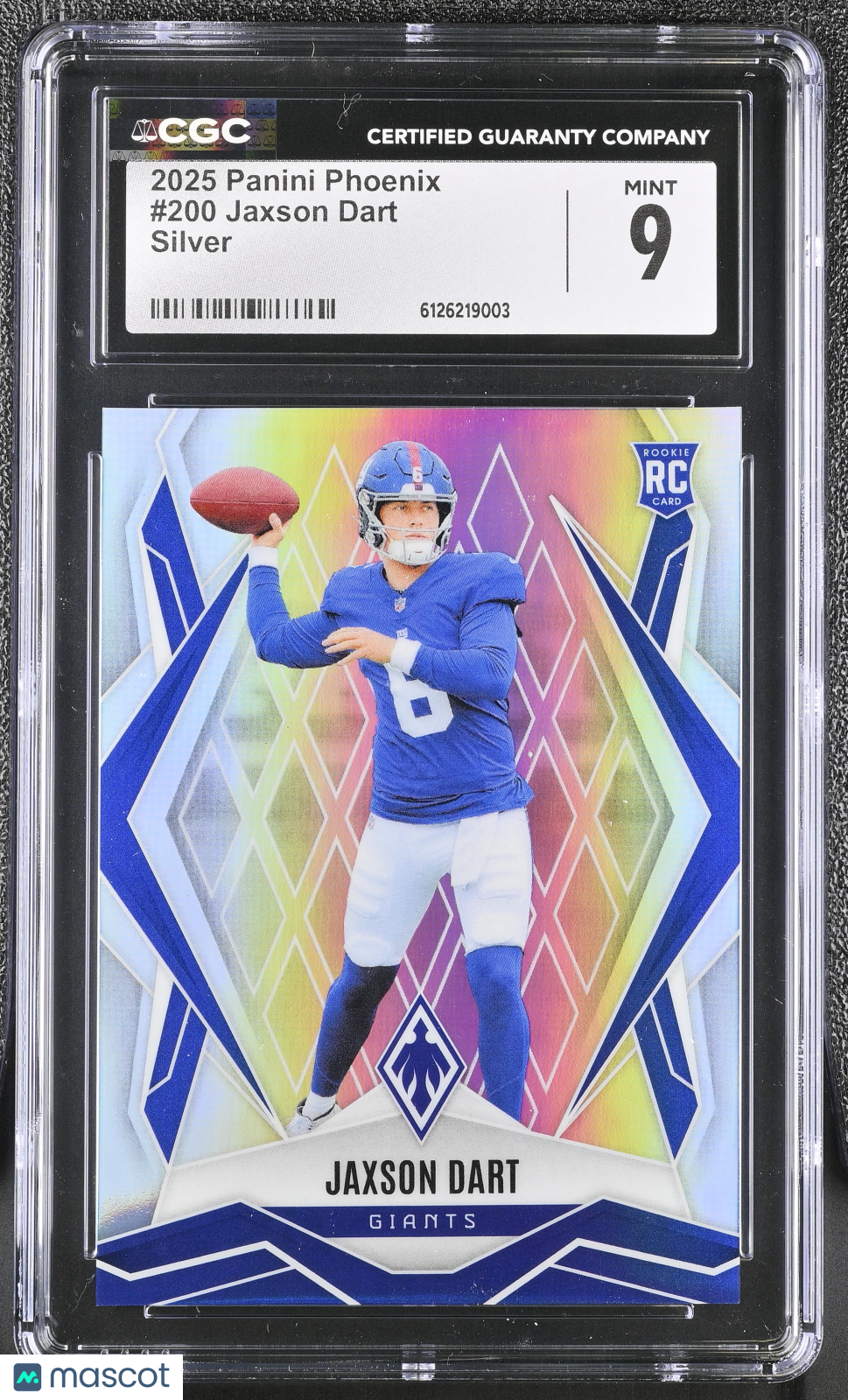 2025 Panini Phoenix Jaxson Dart Silver Rookie #200 CGC 9 New York Giants