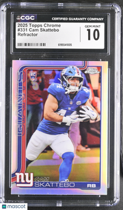 2025 Topps Chrome Cam Skattebo Refractor Rookie #331 CGC 10 New York Giants