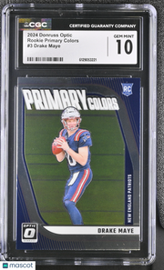 2024 Donruss Optic Drake Maye Rookie Primary Colors #3 CGC 10 Patriots