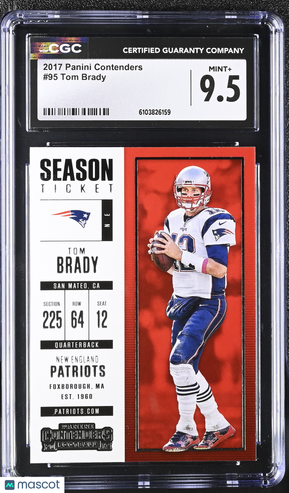 2017 Panini Contenders Tom Brady #95 CGC 9.5 New England Patriots
