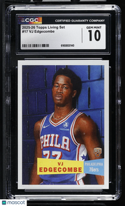 2025-26 Topps Living Set VJ Edgecombe Rookie #17 CGC 10 Philadelphia 76ers