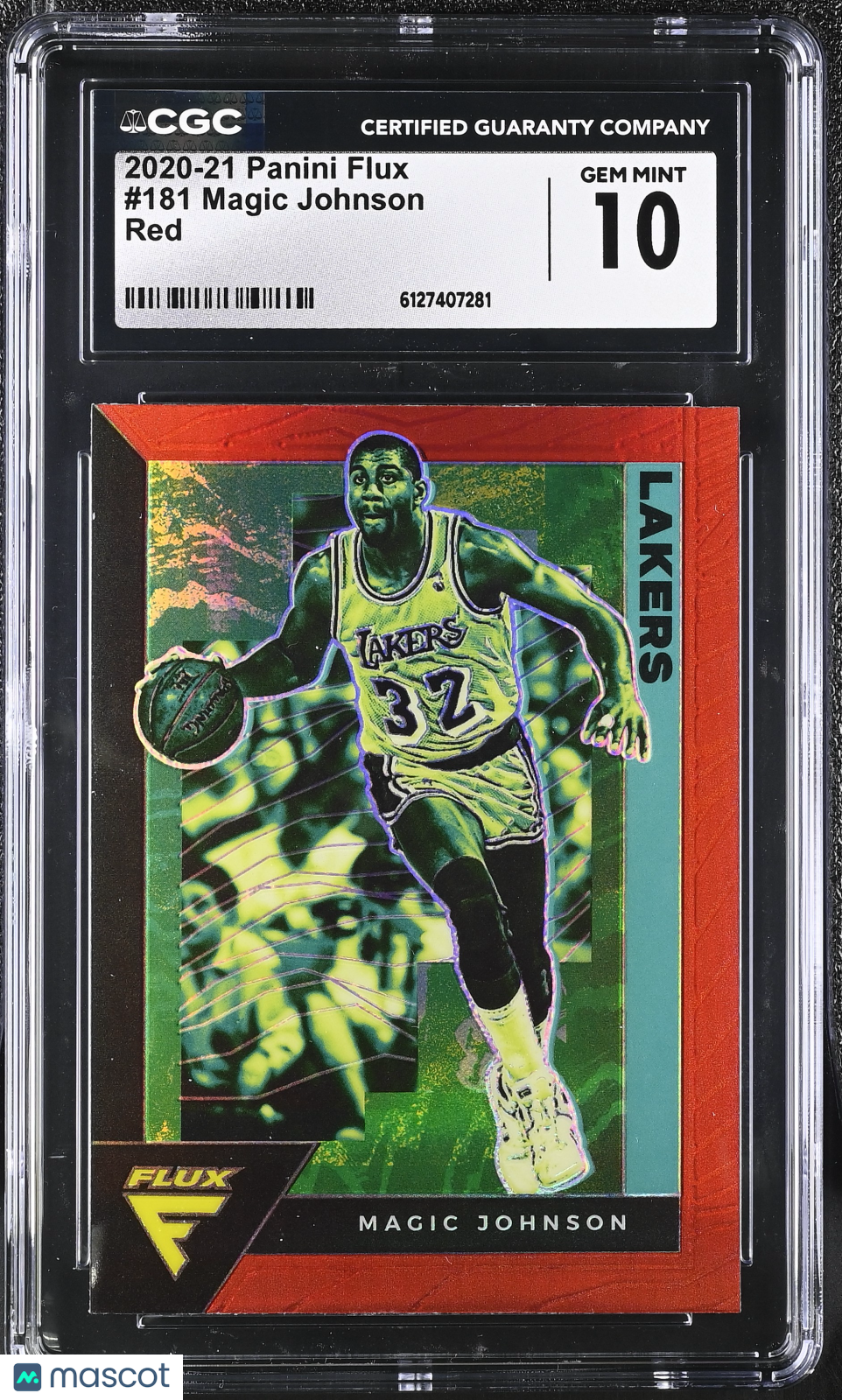 2020-21 Panini Flux Magic Johnson Red #181 CGC 10 Los Angeles Lakers