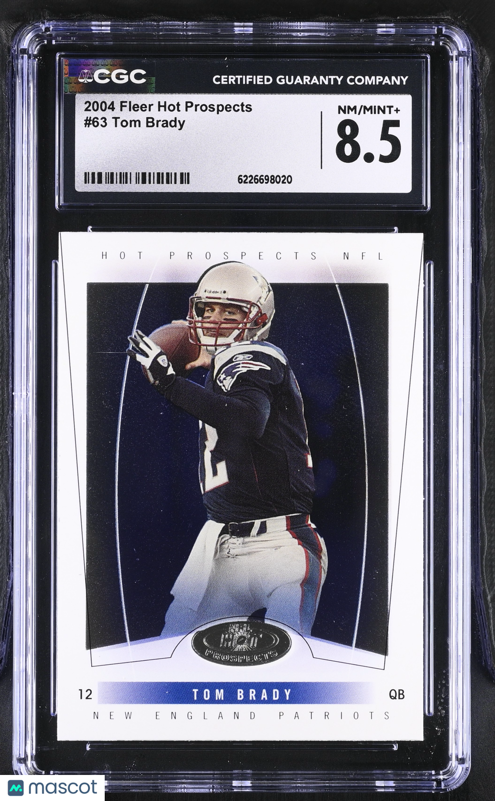 2004 Fleer Hot Prospects Tom Brady #63 CGC 8.5 New England Patriots
