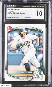 2025 Bowman Nick Kurtz Rookie Prospects #BP-114 CGC 10 Oakland Athletics