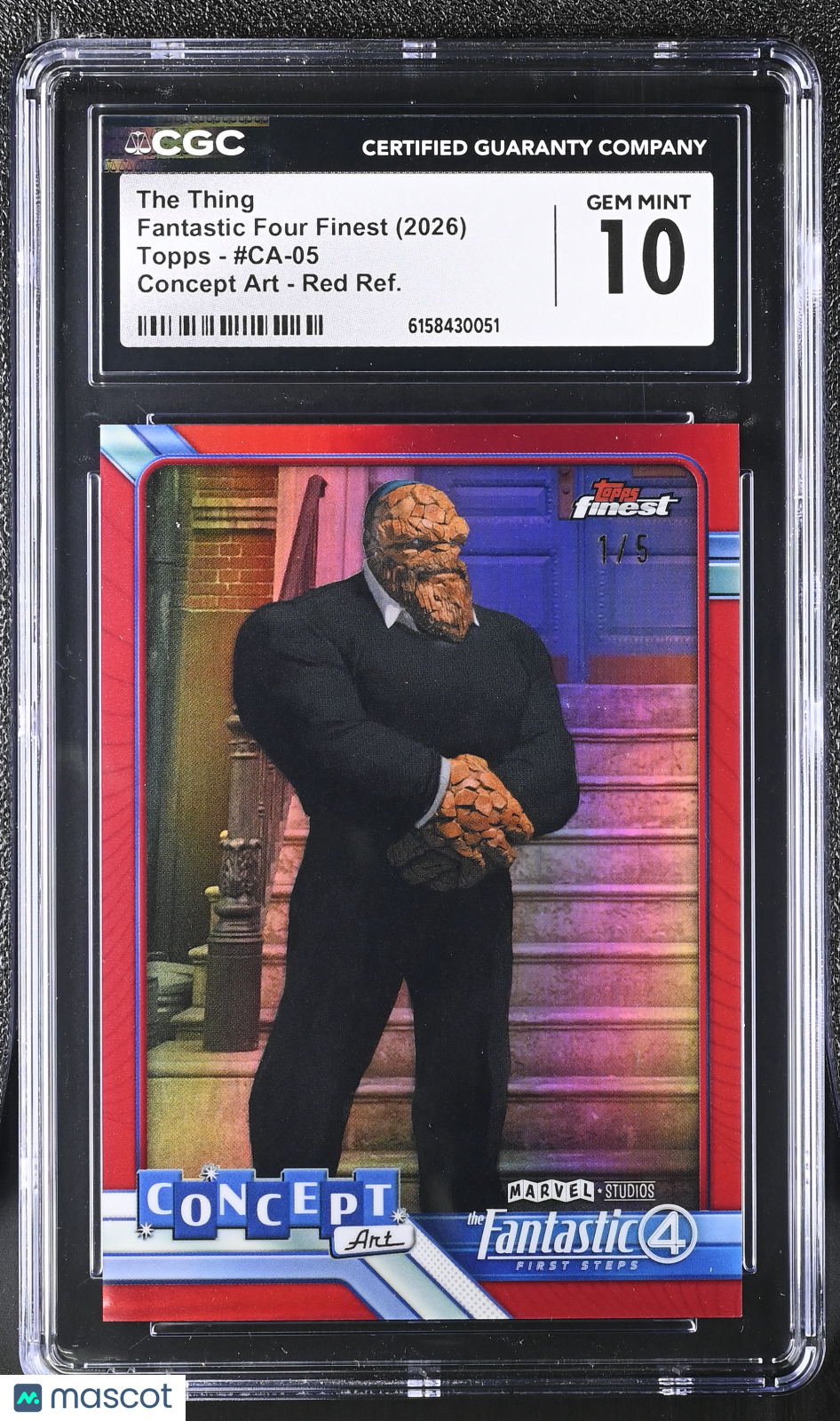 2026 Topps Fantastic Four Finest The Thing /5 Concept Art Red Refractor CGC 10