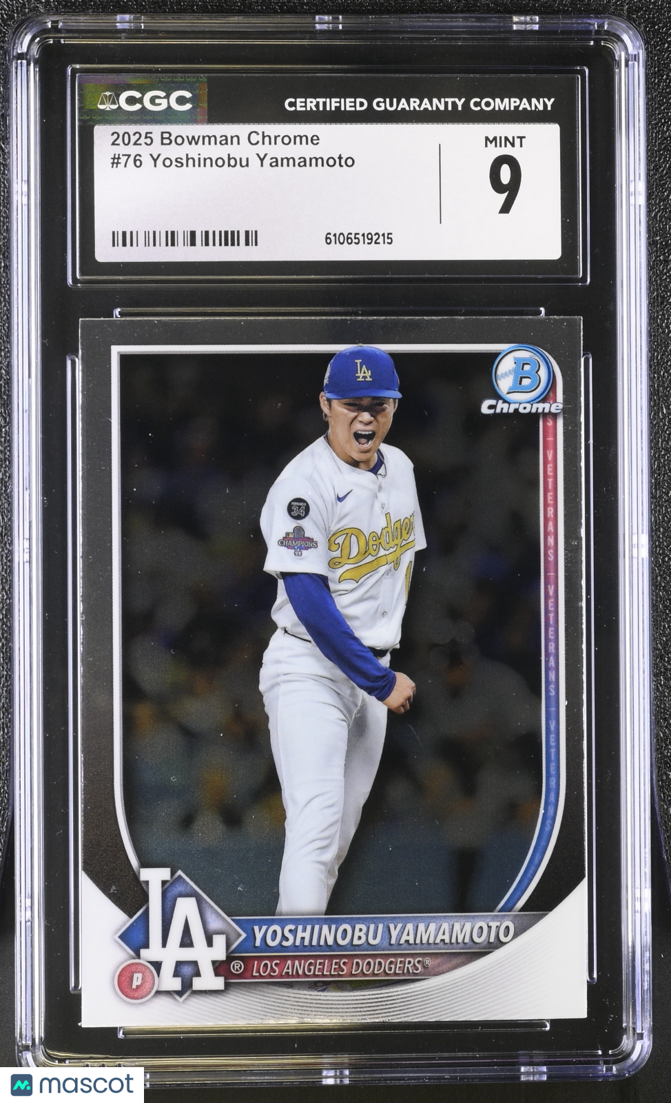 2025 Bowman Chrome Yoshinobu Yamamoto #76 CGC 9 Los Angeles Dodgers
