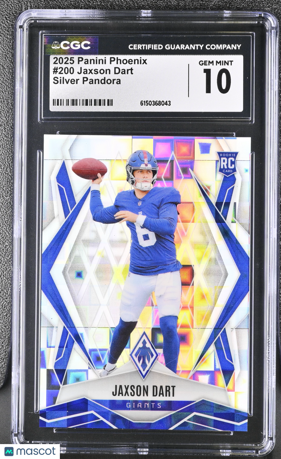 2025 Panini Phoenix Jaxson Dart Silver Pandora Rookie #200 CGC 10 Giants