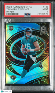 2021 Panini Spectra Trevor Lawrence Hyper /75 Rookie #136 PSA 9 Jaguars