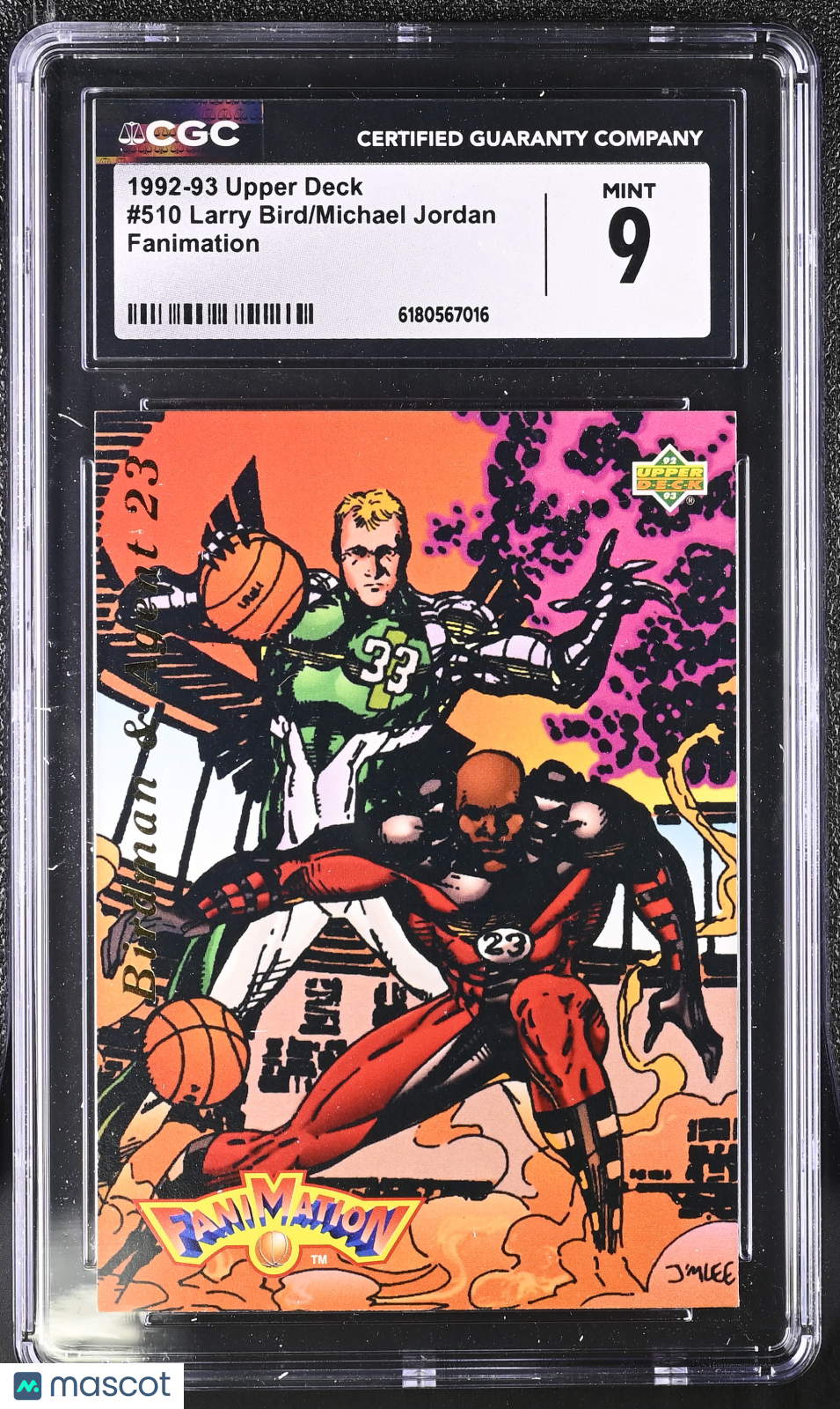 1992-93 Upper Deck Larry Bird/Michael Jordan Fanimation #510 CGC 9
