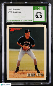 1993 Bowman Derek Jeter Rookie #511 CGC 6.5 New York Yankees