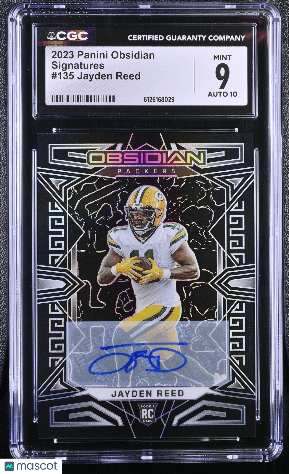 2023 Panini Obsidian Jayden Reed Rookie Signatures #135 CGC 9 Green Bay Packers