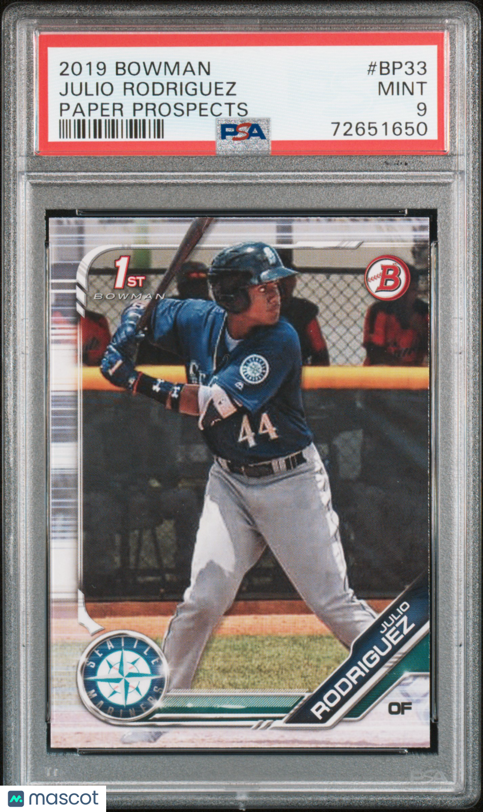 2019 Bowman Paper Prospects Julio Rodriguez #BP33 PSA 9