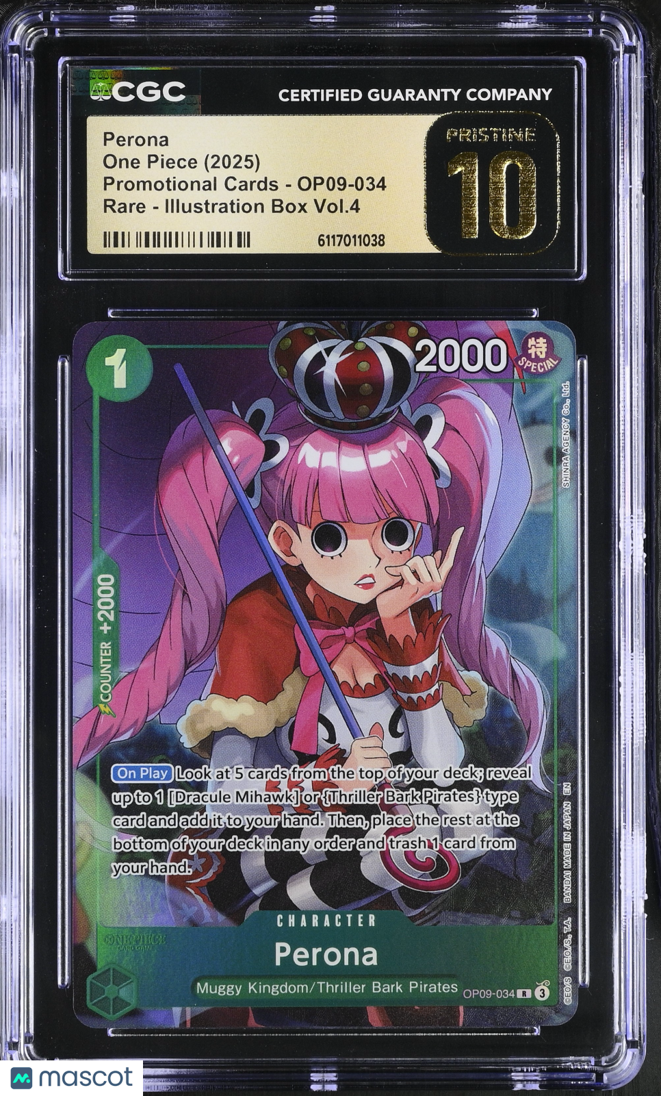 2025 One Piece Promotional Cards Perona Illustration Box Vol.4 CGC 10 #OP09-034