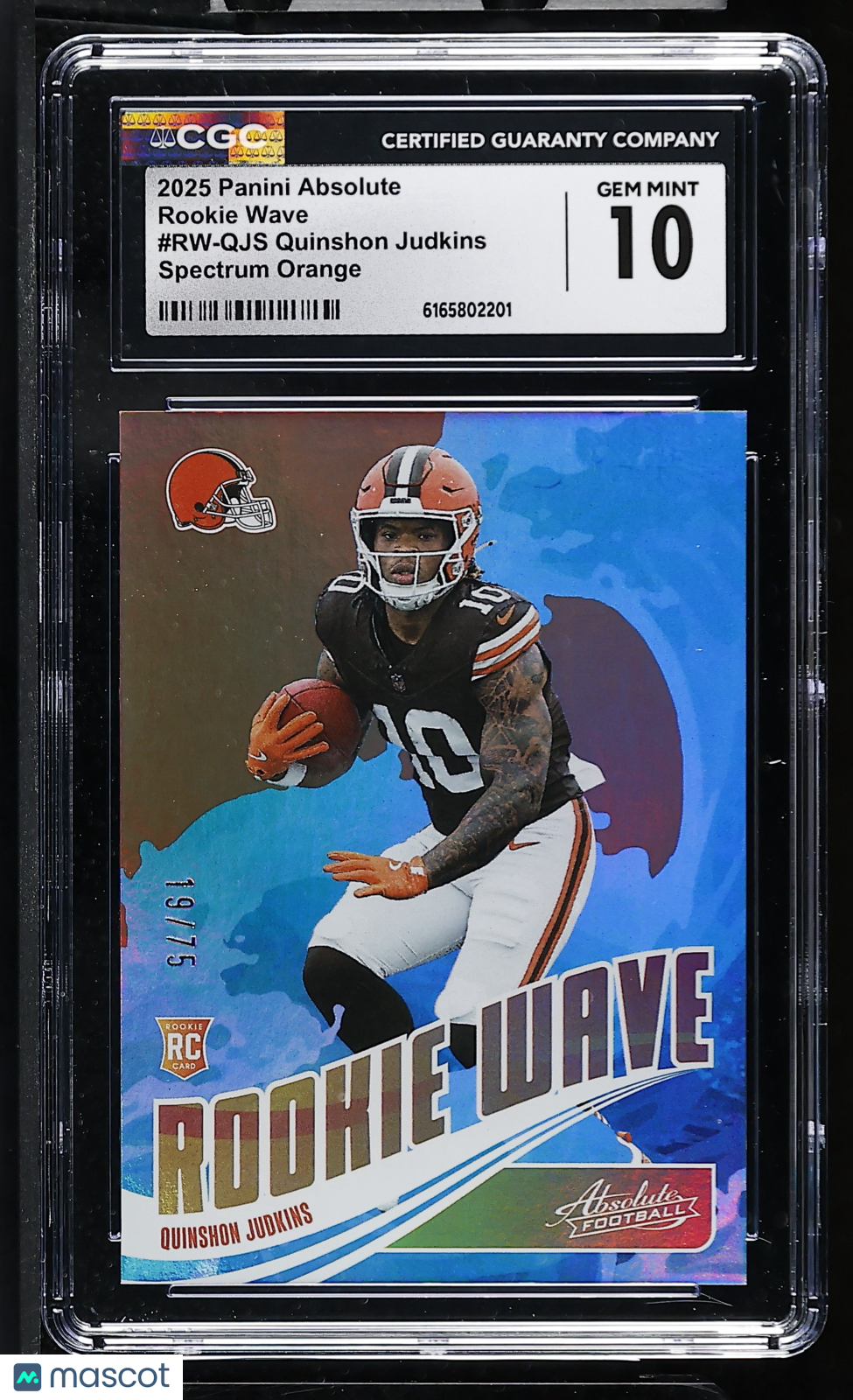 2025 Absolute Quinshon Judkins Spectrum Orange /75 Rookie Wave CGC 10 Browns