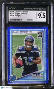 2025 Donruss Optic Elijah Arroyo Blue Scope #214 CGC 9.5 seahawks