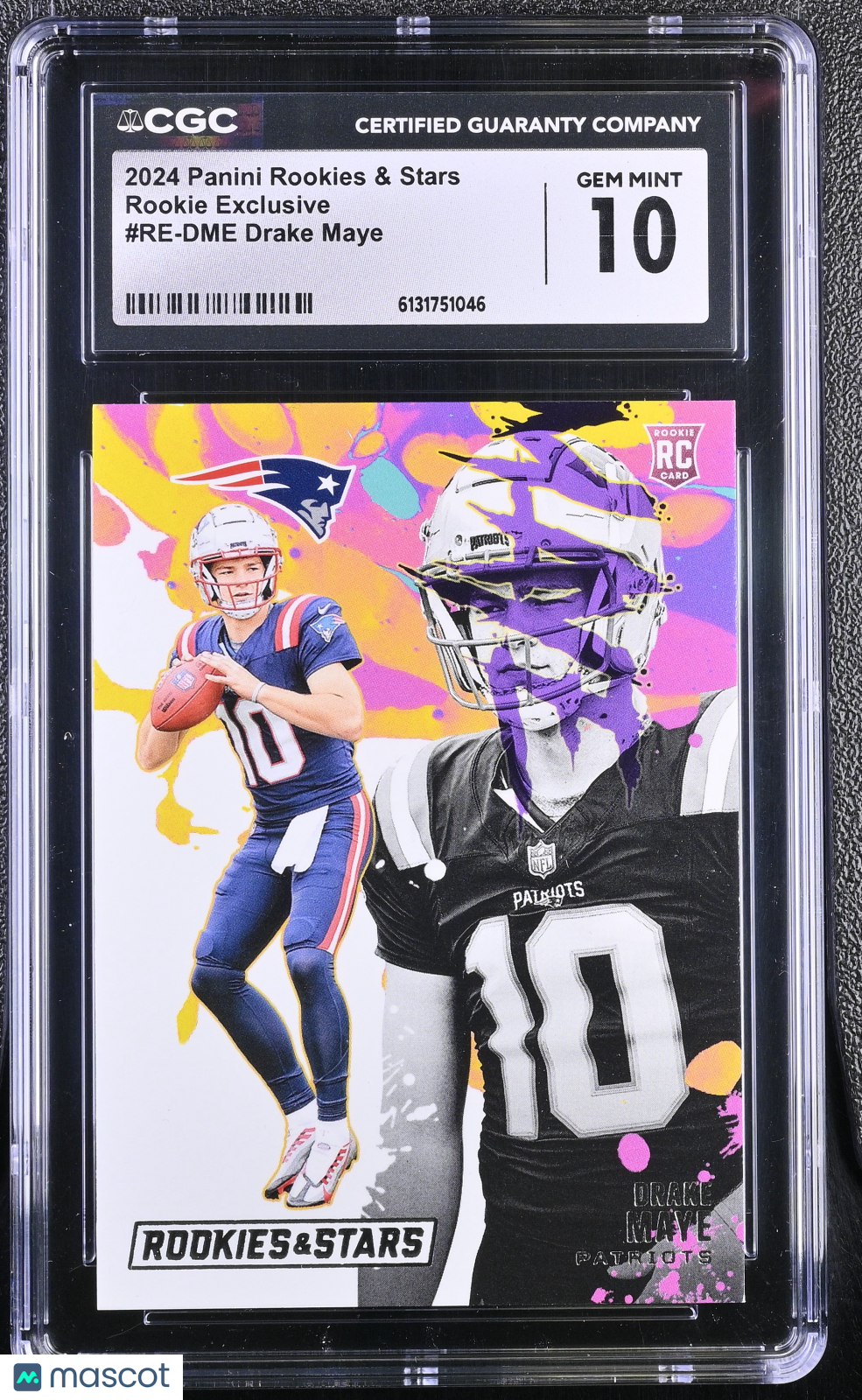 2024 Panini Rookies & Stars Drake Maye Rookie Exclusive #RE-DME CGC 10 Patriots