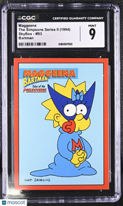 1994 Skybox The Simpsons Series II Maggeena #B3 Bartman CGC 9