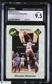 1991 Classic Dikembe Mutombo Rookie #3 CGC 9.5 Denver Nuggets