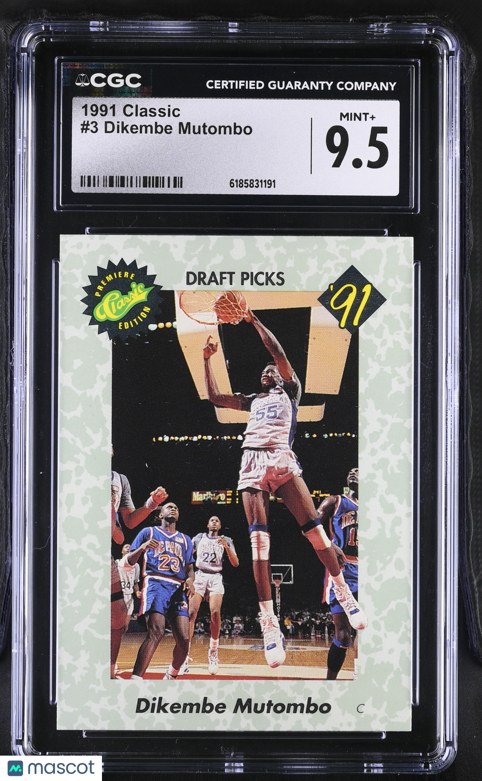 1991 Classic Dikembe Mutombo Rookie #3 CGC 9.5 Denver Nuggets
